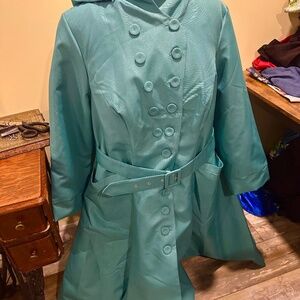 Miss Candyfloss Louelle Kat water resistant trench coat in 5XL
